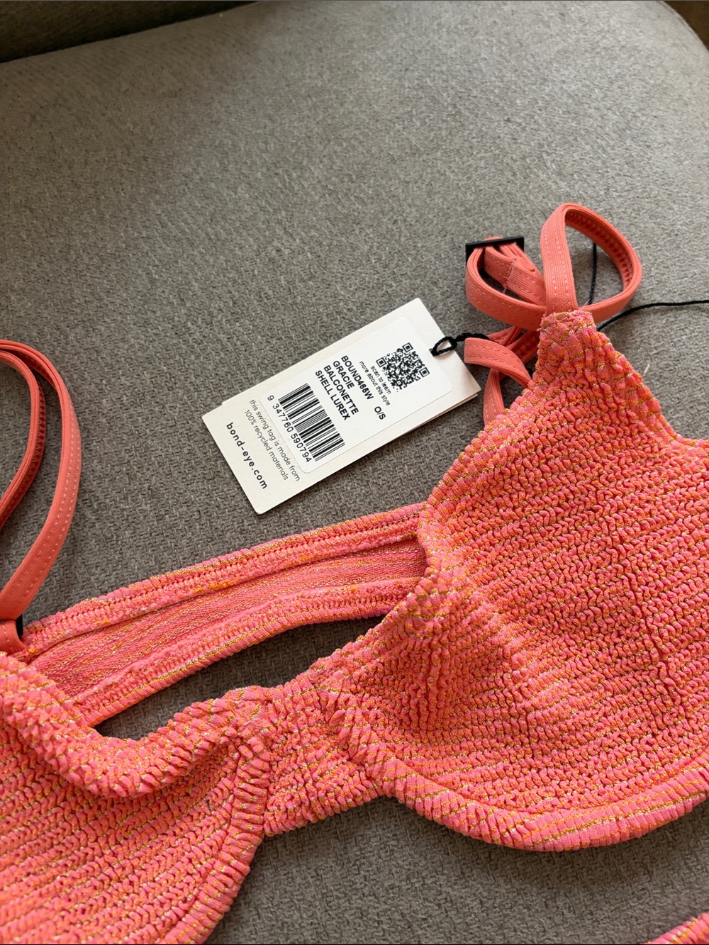 bond-eye Coral Textured Bikini Set - Picture 2 of 6